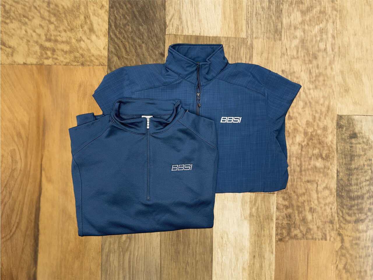 Example of Morel's apparel capabilities, showing branded shirts for their client, BBSI.